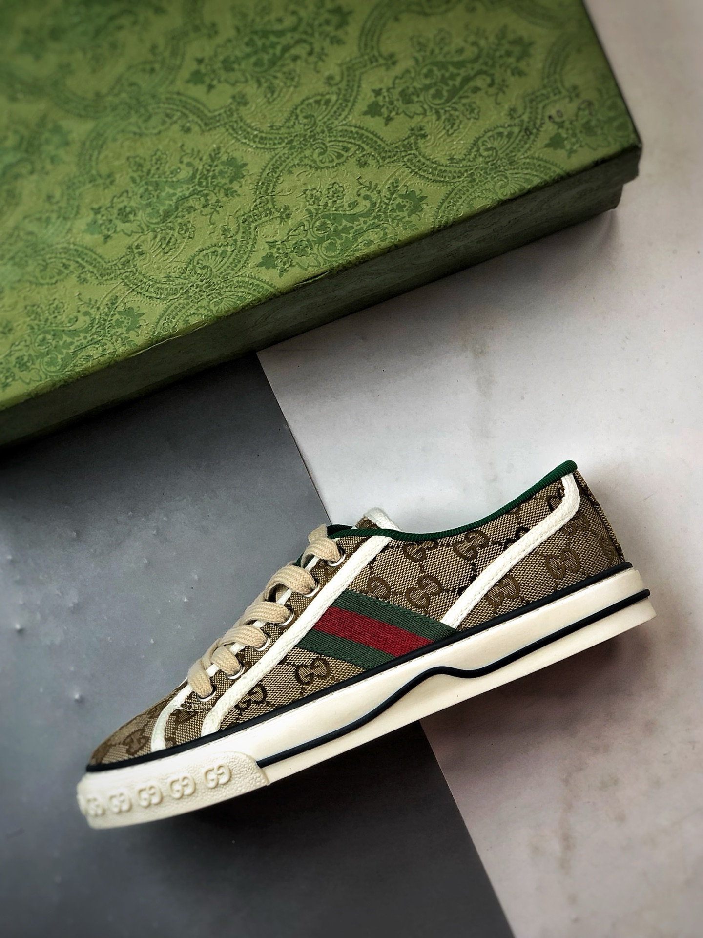 280 纯原级别 福利特价 G家 Tennis 1977 Print Sneaker 乌木色 低帮帆布印花复古时尚休闲运动板鞋