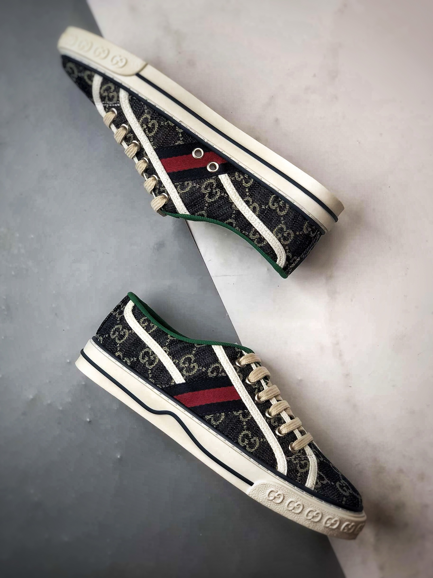 280 纯原级别 福利特价 G家 Tennis 1977 Print Sneaker 深蓝色 低帮帆布印花复古时尚休闲运动板鞋