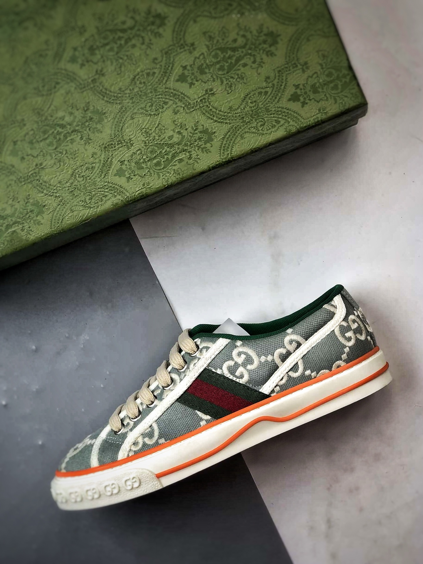 280 纯原级别 福利特价 G家 Tennis 1977 Print Sneaker 浅蓝色 低帮帆布印花复古时尚休闲运动板鞋