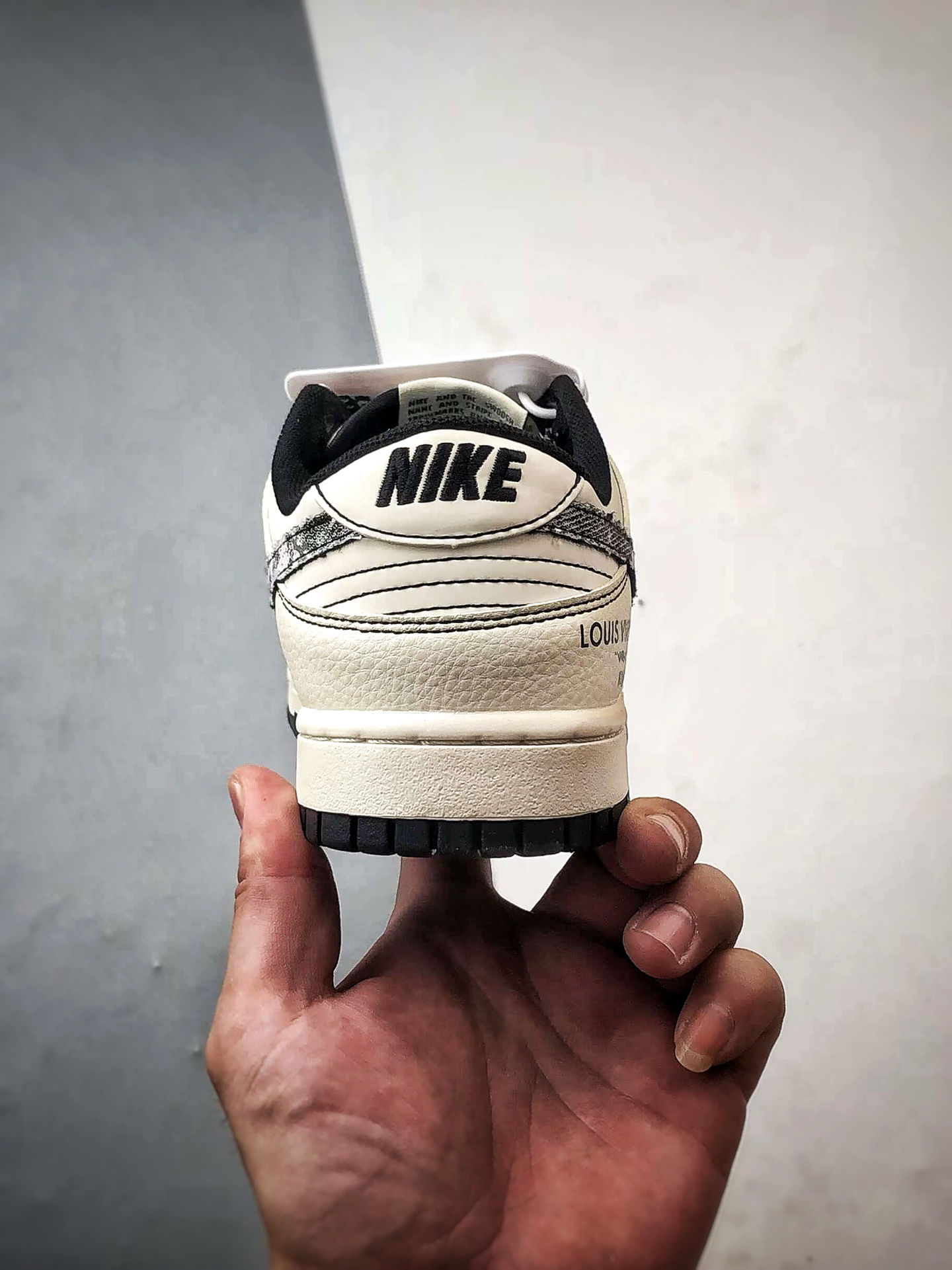 Air Jordan 1 Low ”高端定制” LV米白黑织布钩 JP1648-027