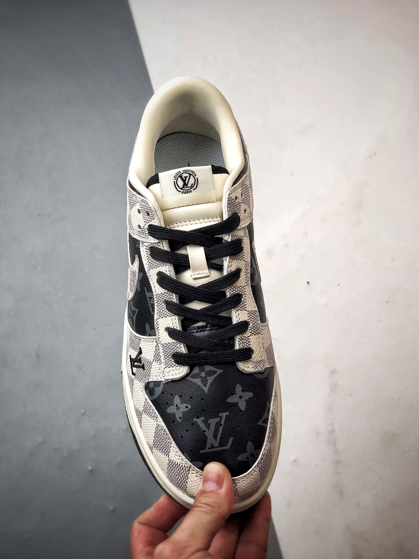 Air Jordan 1 Low ”高端定制” LV印花米黑棋盘格 SC0601-452