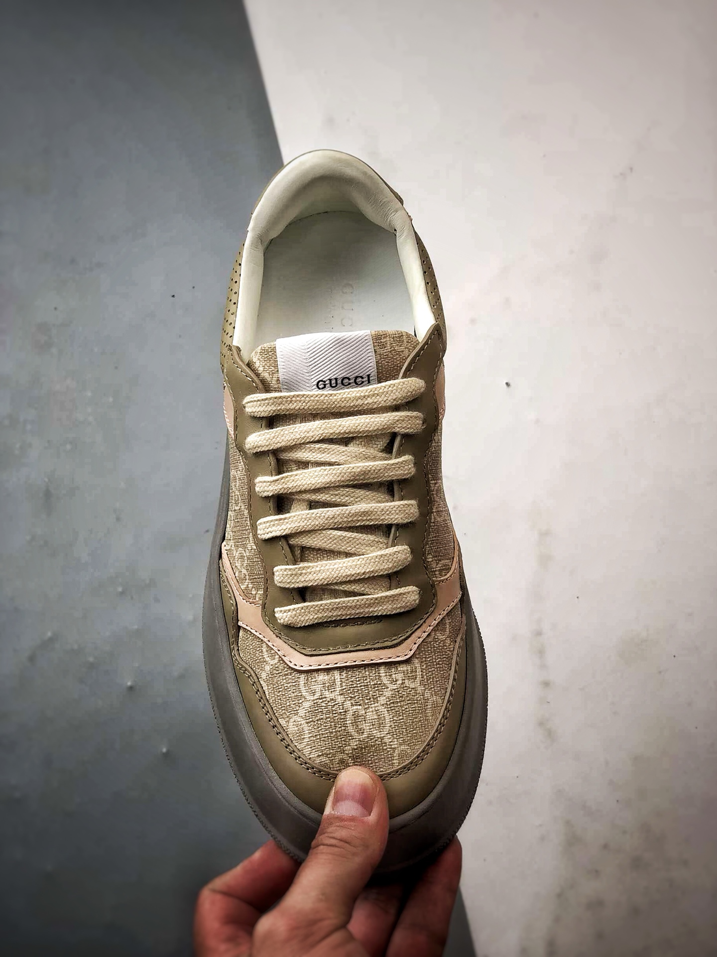 480 Chunky B Sneaker系列 麦粉色 低帮厚底增高休闲时尚饼干鞋