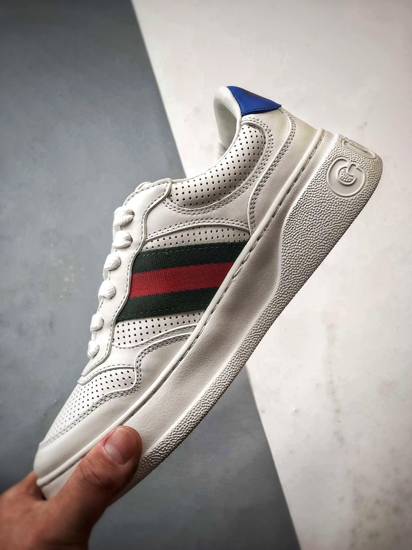 480 Chunky B Sneaker系列 白红绿 低帮厚底增高休闲时尚饼干鞋