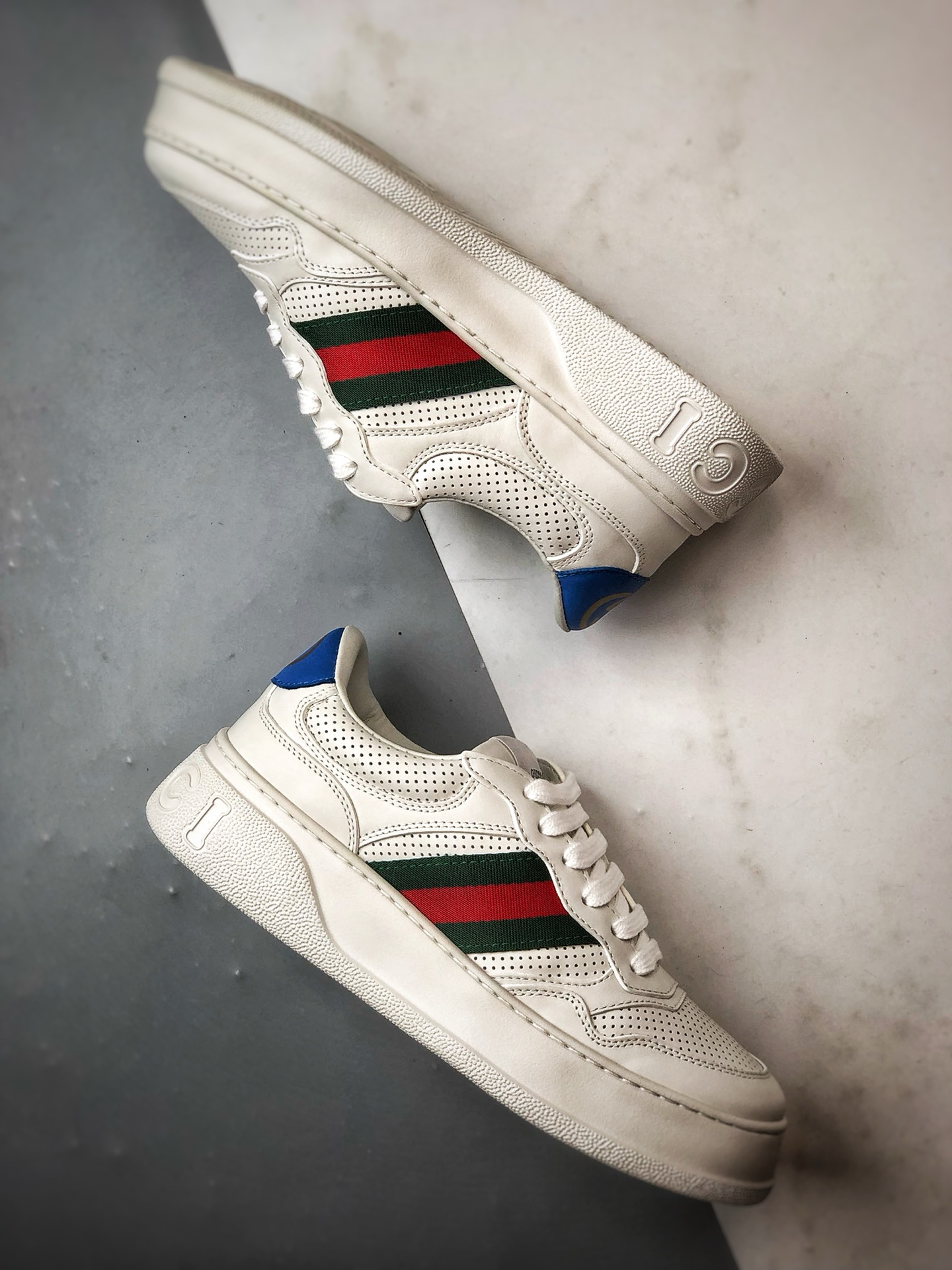 480 Chunky B Sneaker系列 白红绿 低帮厚底增高休闲时尚饼干鞋