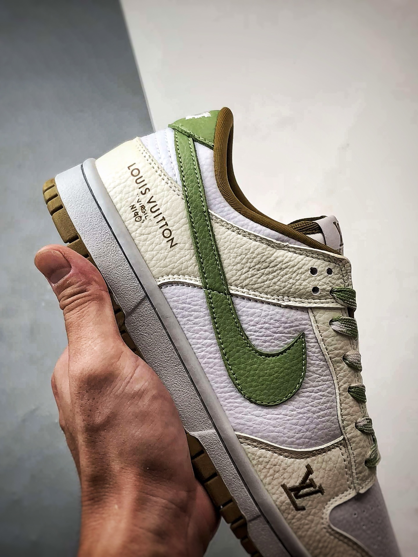 NK Dunk Low Retro ”DIY高端定制” LV奶白棕绿 低帮休闲运动板鞋 SC0601-476
