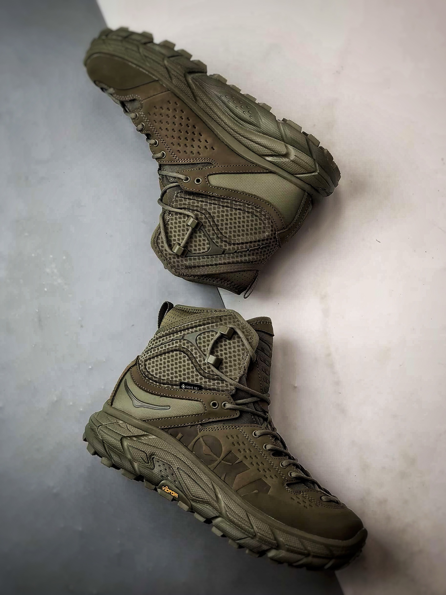 450 Hoka One One Tor Uitra High 棕绿 托亚潮流户外高帮越野登山功能鞋 1129958-BOIG