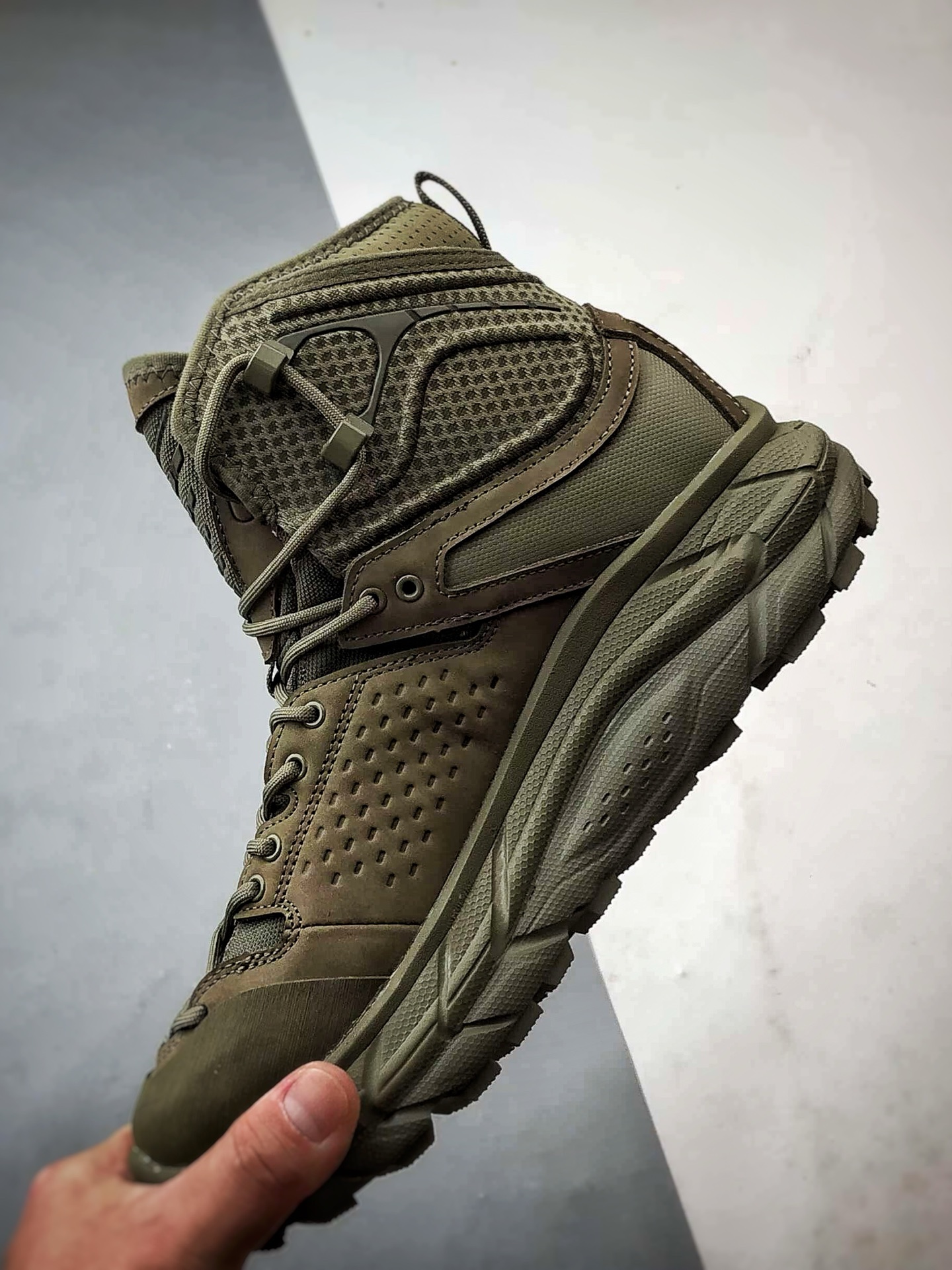 450 Hoka One One Tor Uitra High 棕绿 托亚潮流户外高帮越野登山功能鞋 1129958-BOIG