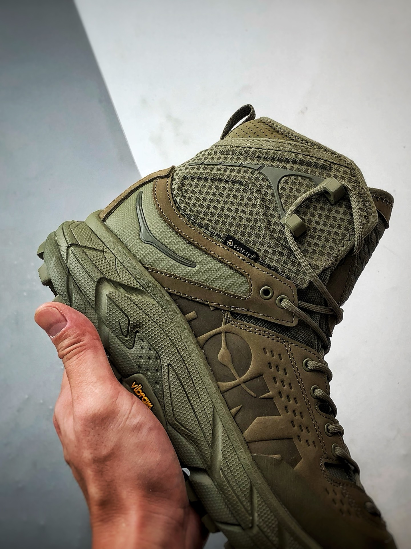 450 Hoka One One Tor Uitra High 棕绿 托亚潮流户外高帮越野登山功能鞋 1129958-BOIG