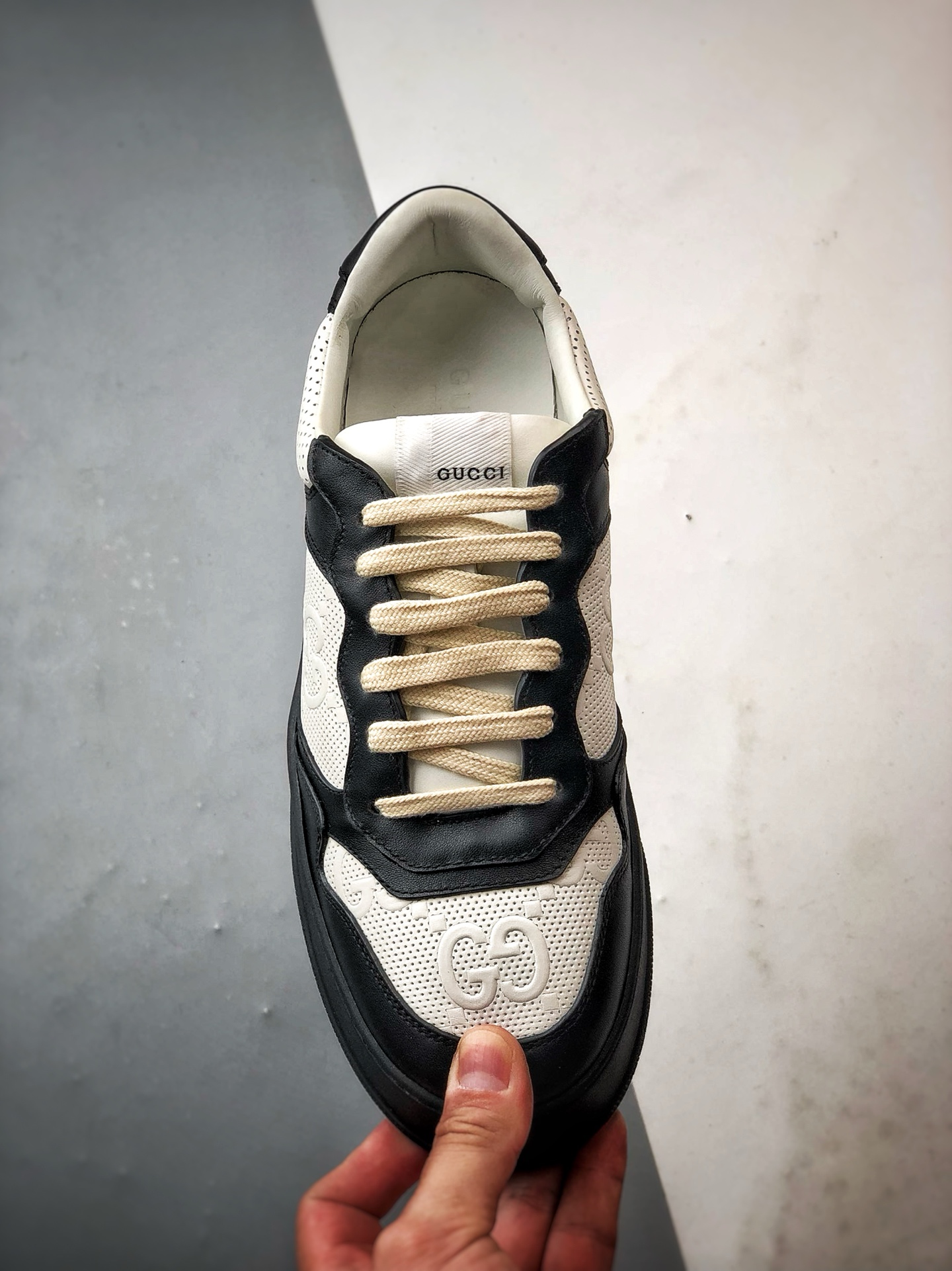 480 Chunky B Sneaker系列 黑白 低帮厚底增高休闲时尚饼干鞋