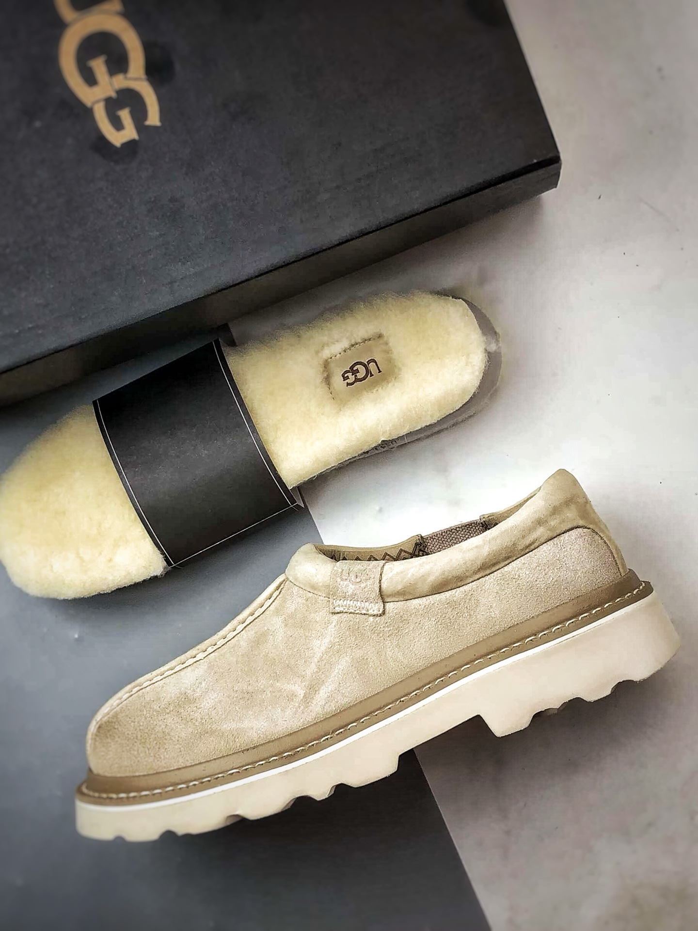 UGG Hybird 塔斯曼系列 米色 2025新款 低帮一脚蹬生活休闲鞋