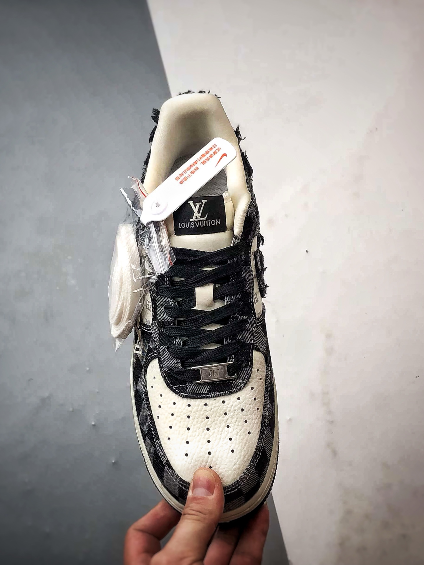 LV x Air Force 1 Low 黑灰牛仔棋盘格 YF9511-817