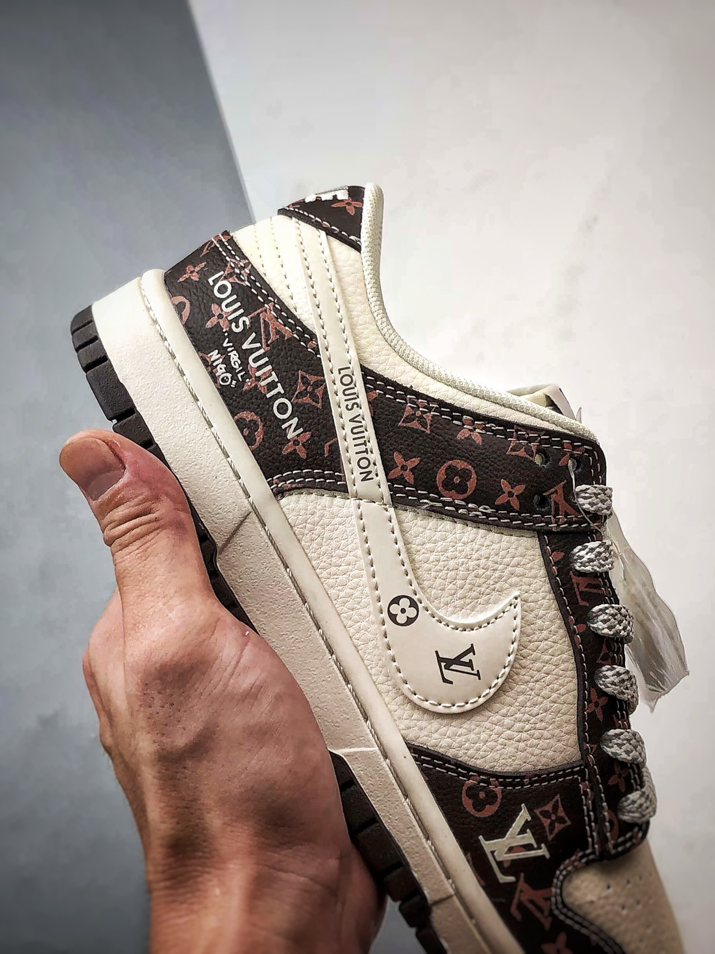 NK Dunk Low Retro ”DIY高端定制” LV老花米白棕 低帮休闲运动板鞋 CX5050-Y05