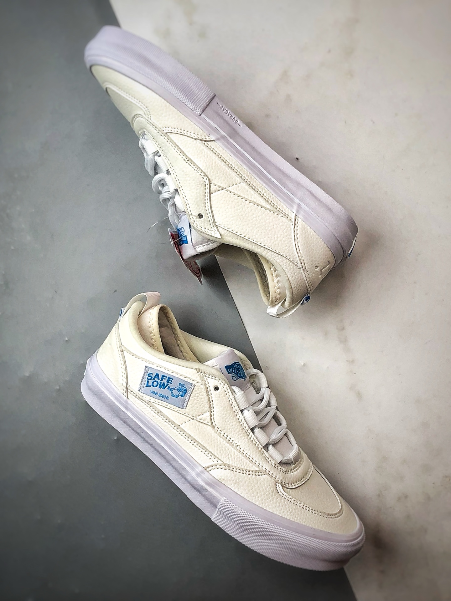 Vans Skate Safe Low 白色荔枝皮 轻便舒适百搭休闲滑板鞋