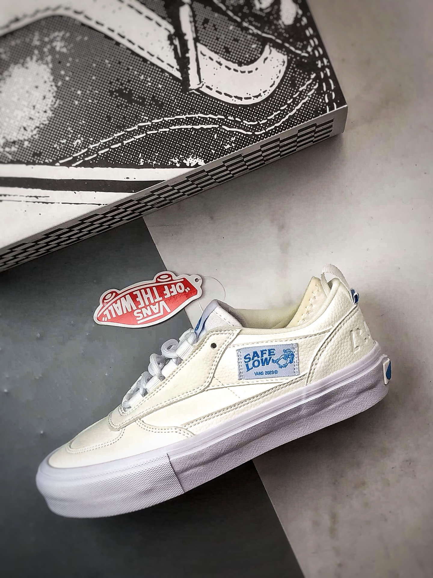 Vans Skate Safe Low 白色荔枝皮 轻便舒适百搭休闲滑板鞋