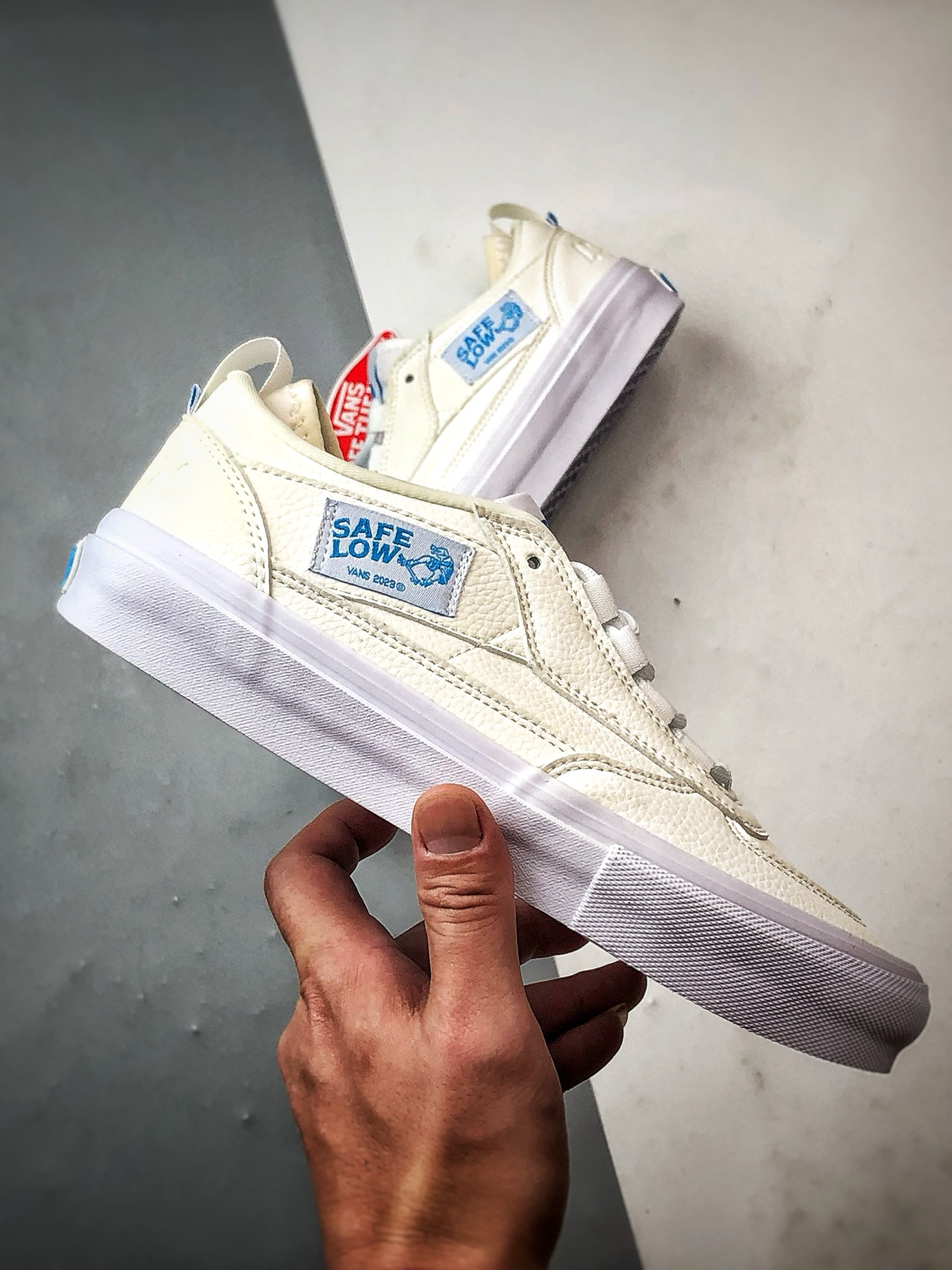 Vans Skate Safe Low 白色荔枝皮 轻便舒适百搭休闲滑板鞋