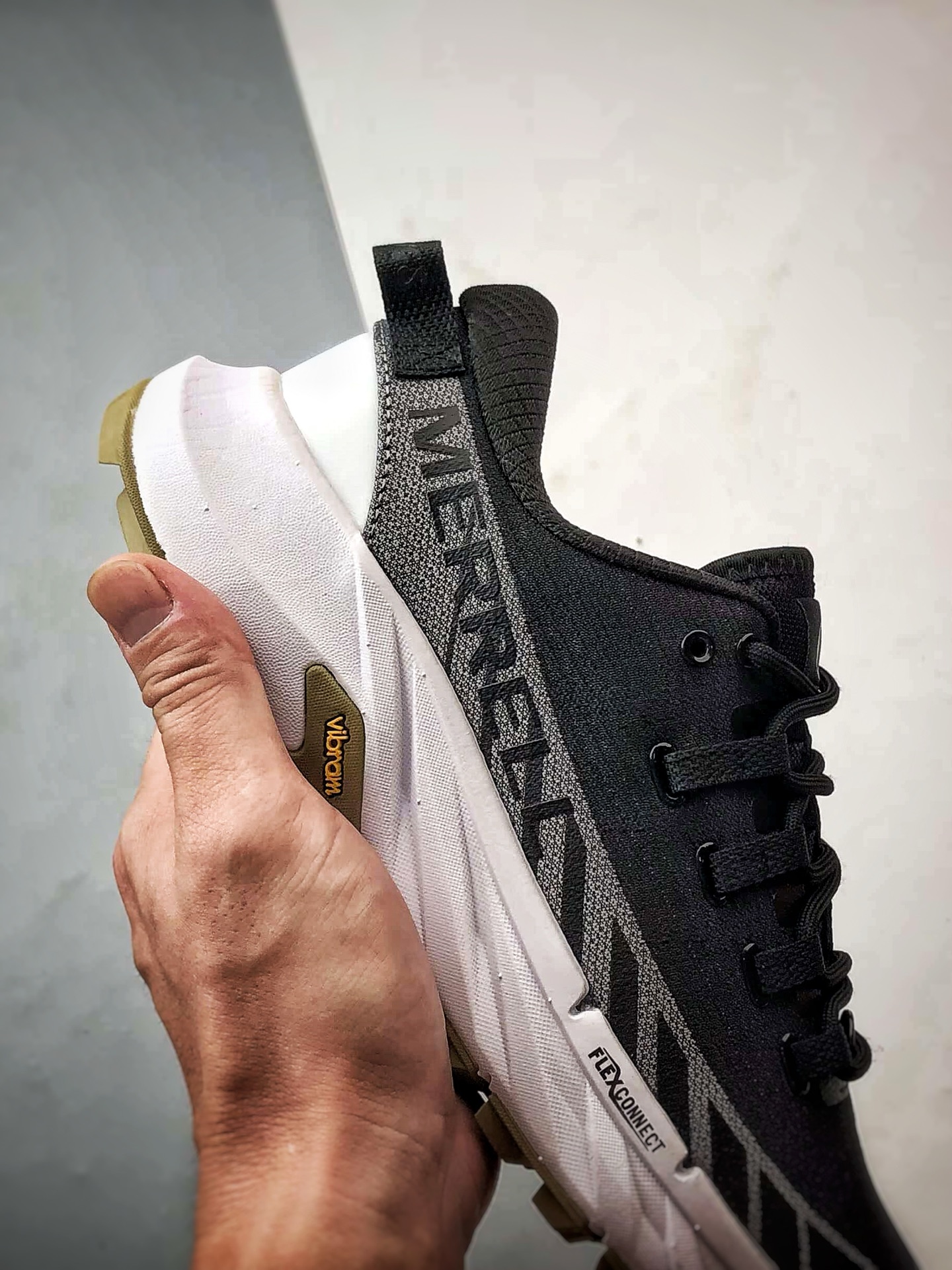 Merrell迈乐 Agility Peak 4 黑白 简约舒适蜂鸟户外织物透气越野跑步鞋