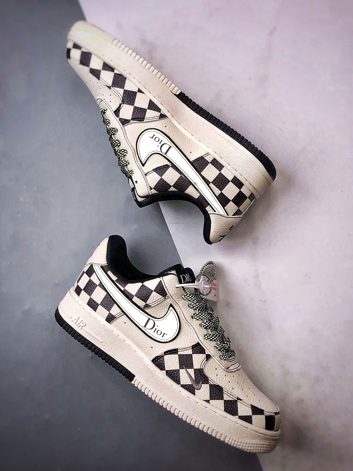 Dior x Air Force 1 Low 格子米白黑 KJ1688-022
