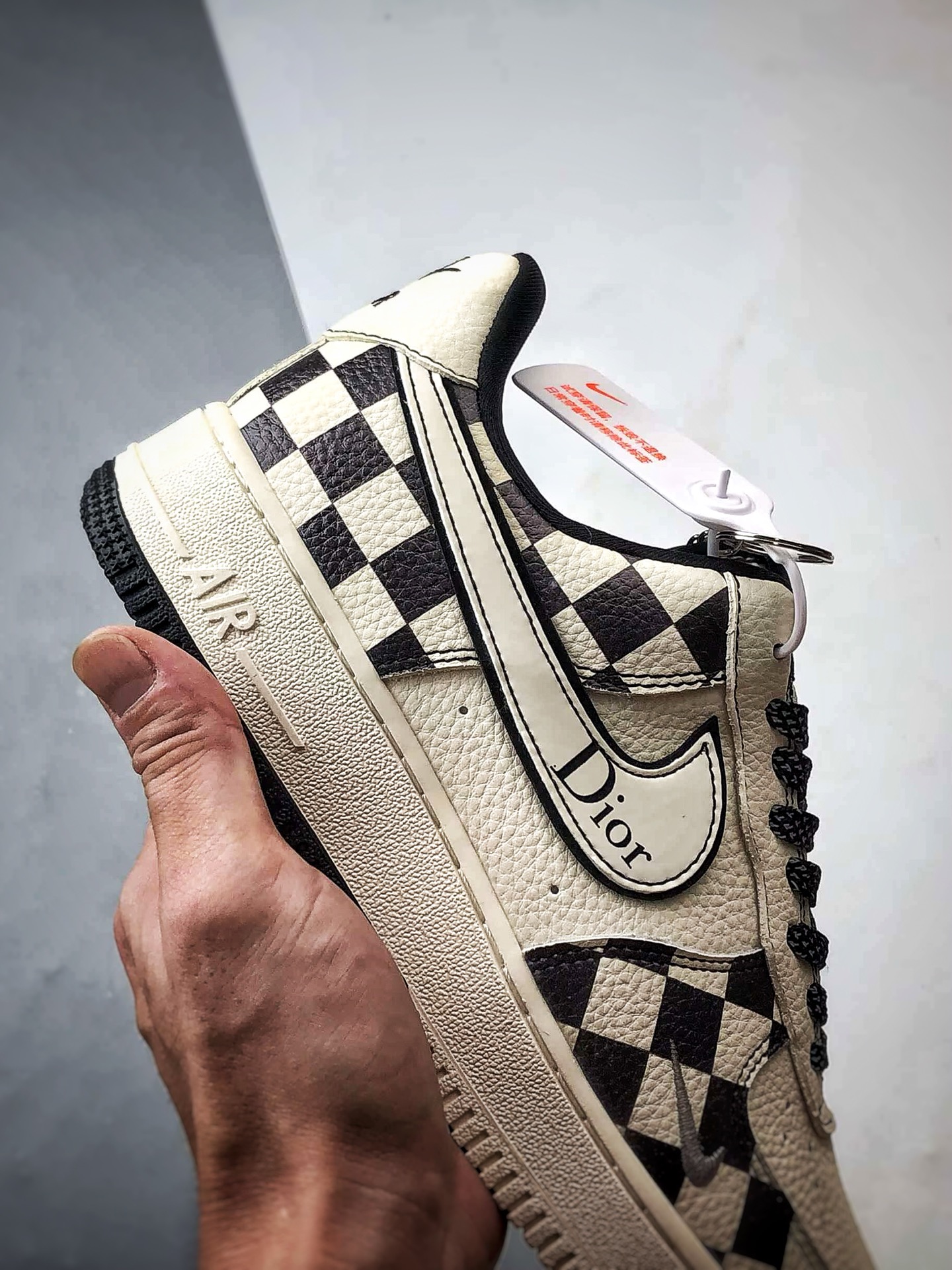 Dior x Air Force 1 Low 格子米白黑 KJ1688-022