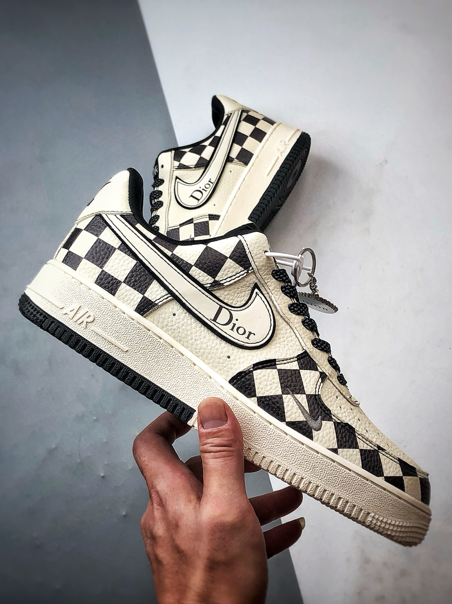 Dior x Air Force 1 Low 格子米白黑 KJ1688-022