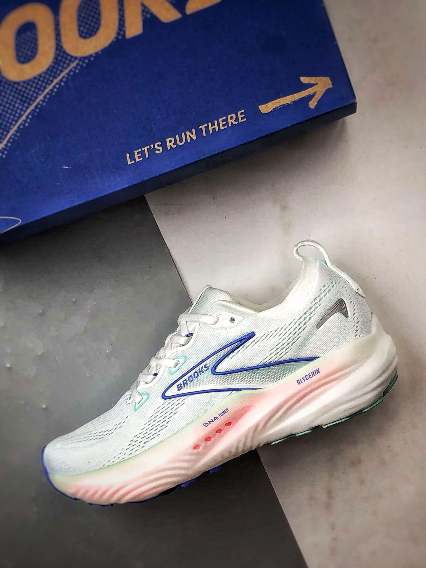 Brooks/布鲁克斯 Glycerin 22 白粉蓝 甘油22代低帮缓震运动慢跑鞋