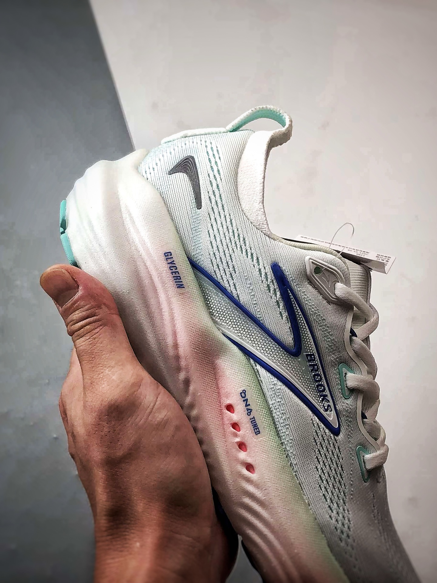 Brooks/布鲁克斯 Glycerin 22 白粉蓝 甘油22代低帮缓震运动慢跑鞋