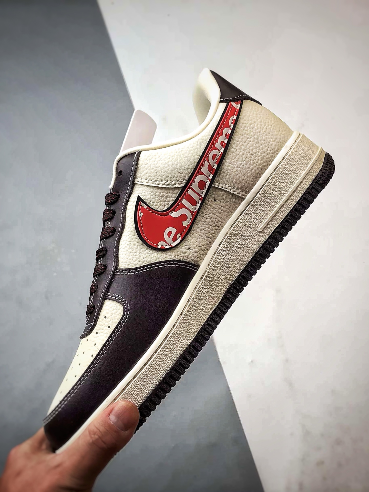 Sup x Air Force 1 Low 米棕红钩 KJ1688-019