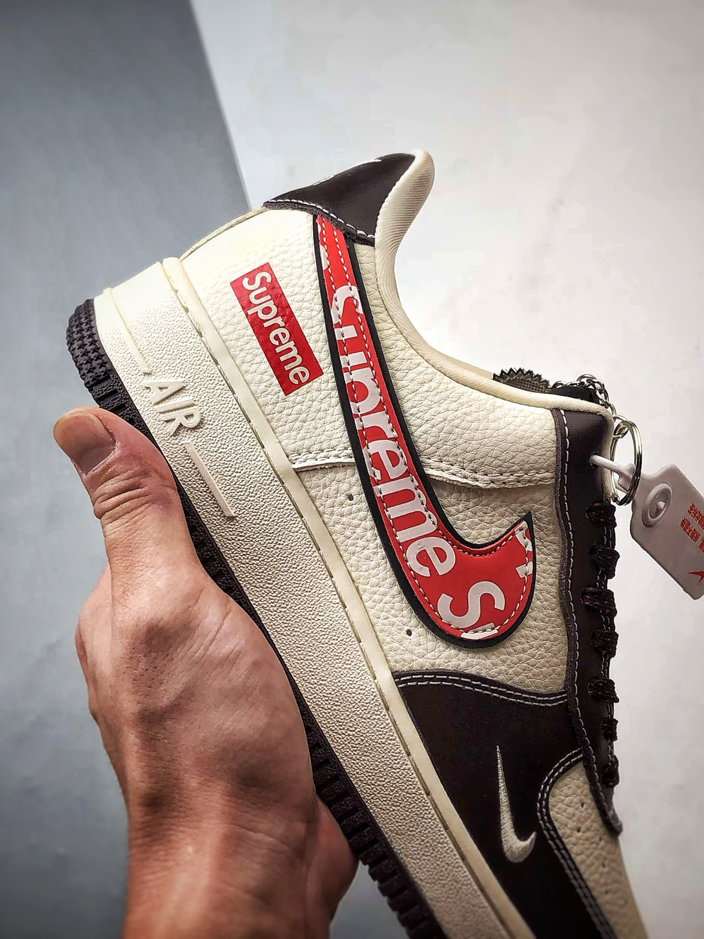 Sup x Air Force 1 Low 米棕红钩 KJ1688-019