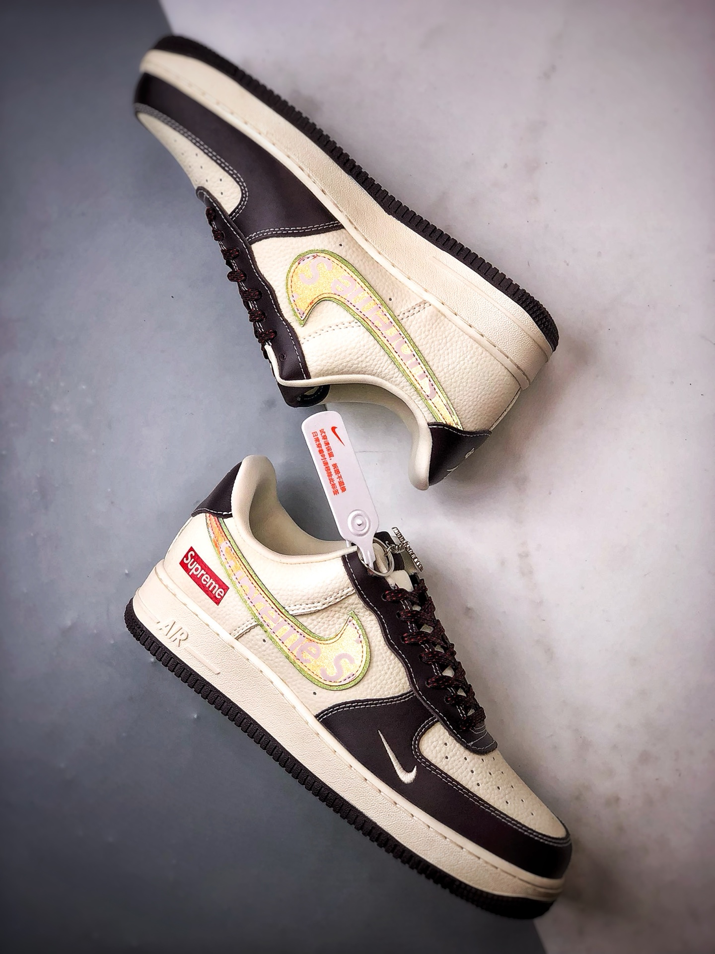 Sup x Air Force 1 Low 米棕红钩 KJ1688-019