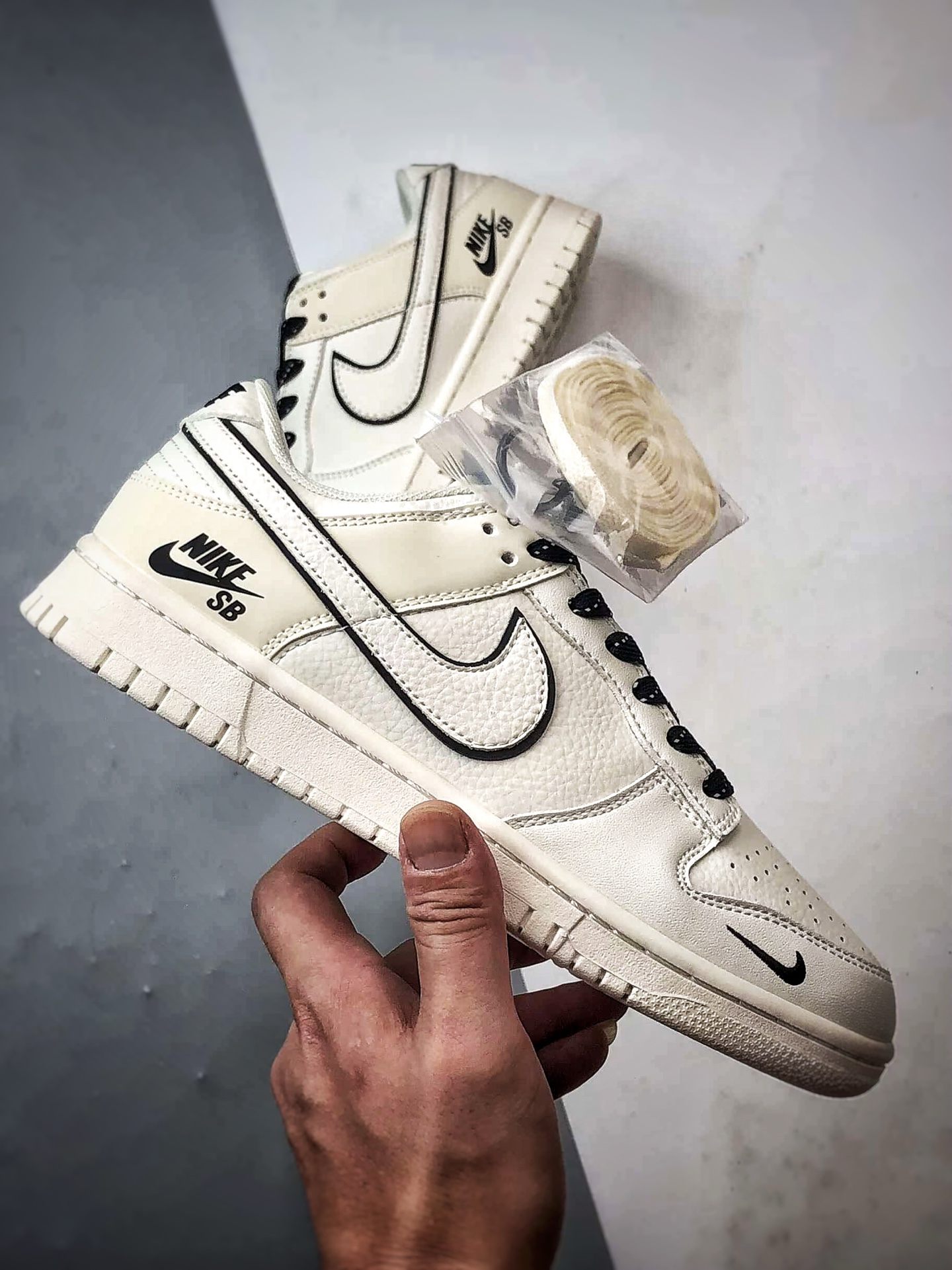 NK Dunk Low Retro ”DIY高端定制” 3M米白黑反光 低帮休闲运动板鞋 CS1688-115