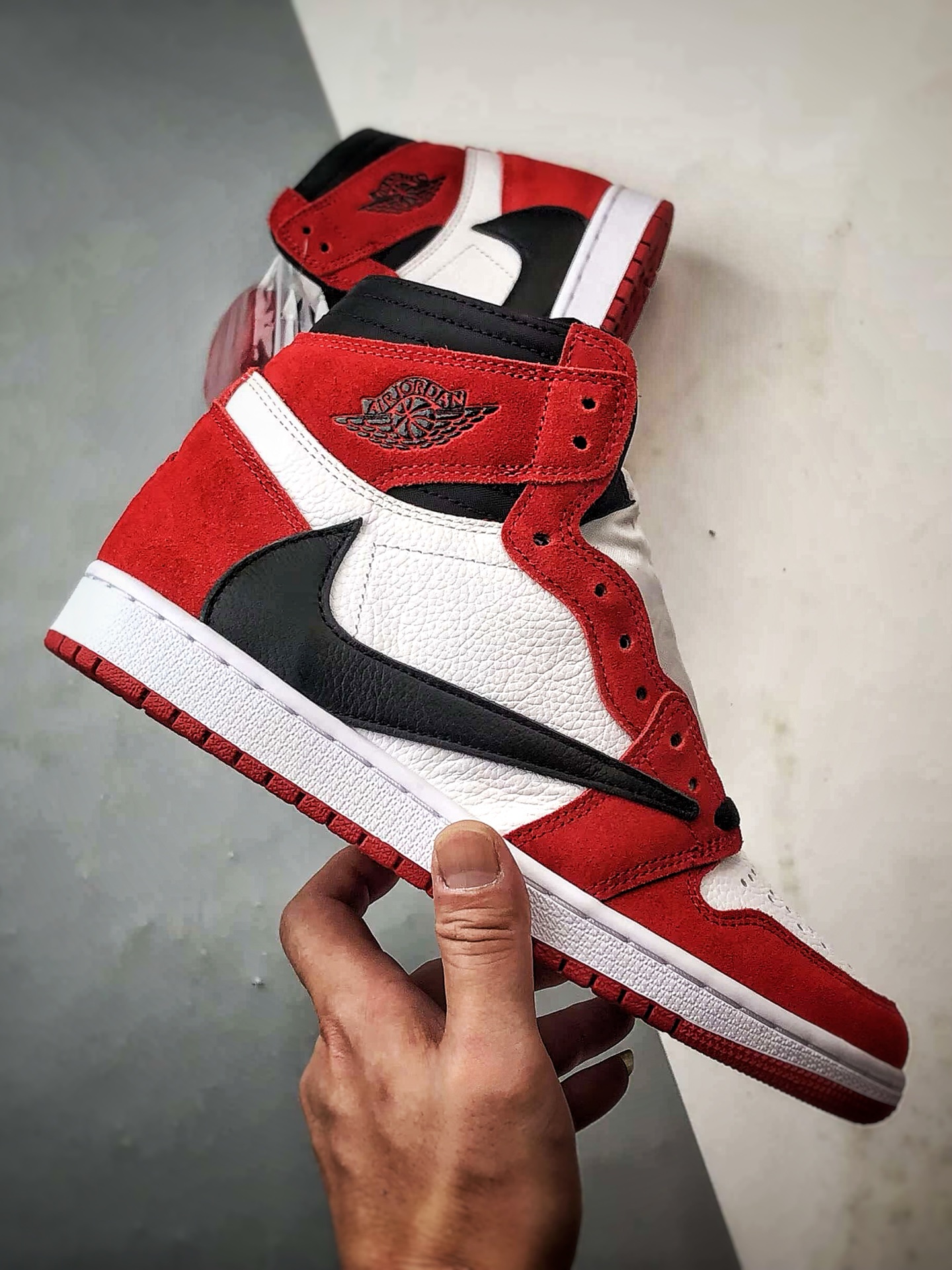 Travis Scott x Air Jordan AJ1 High SP TS 联名红白倒钩高帮 DH3277-601