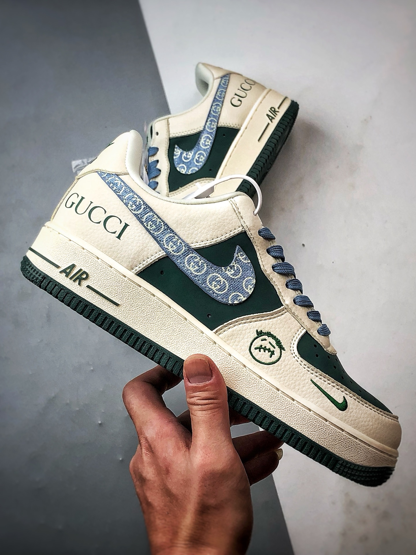 Gucci x Air Force 1 Low 米绿织布蓝钩 DD1982-300