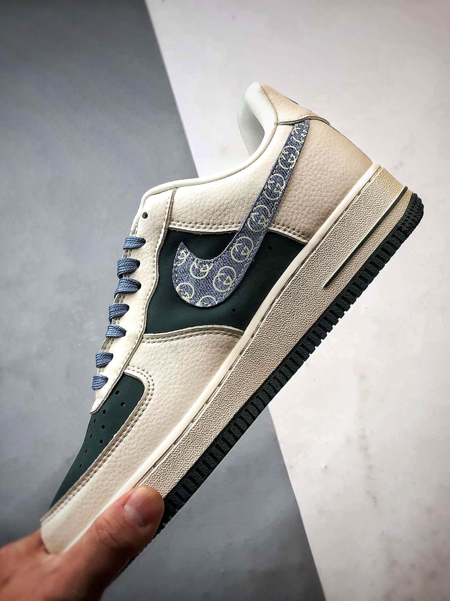 Gucci x Air Force 1 Low 米绿织布蓝钩 DD1982-300