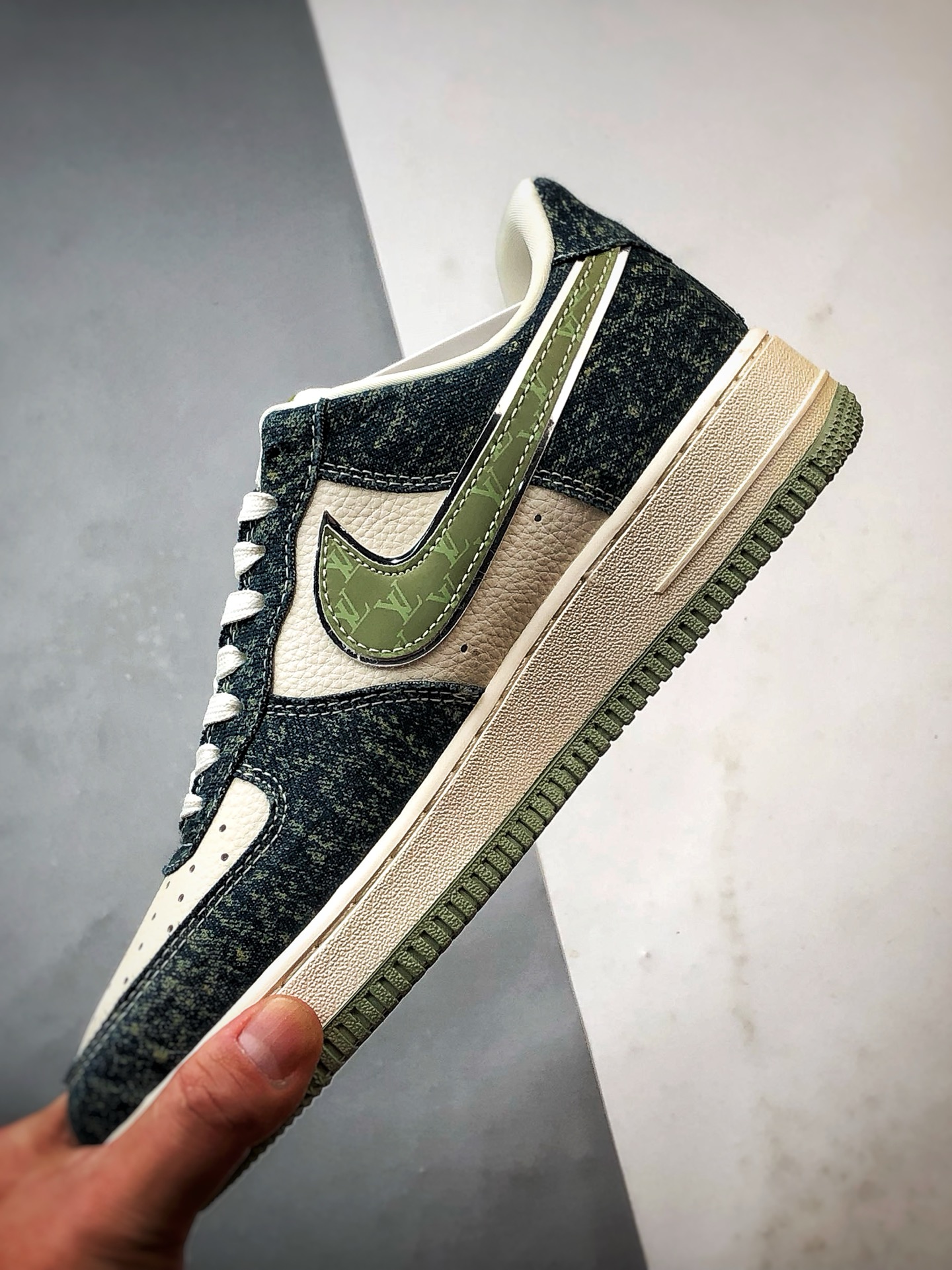 LVx Air Force 1 Low 牛仔拼接反光绿钩 DX1888-098