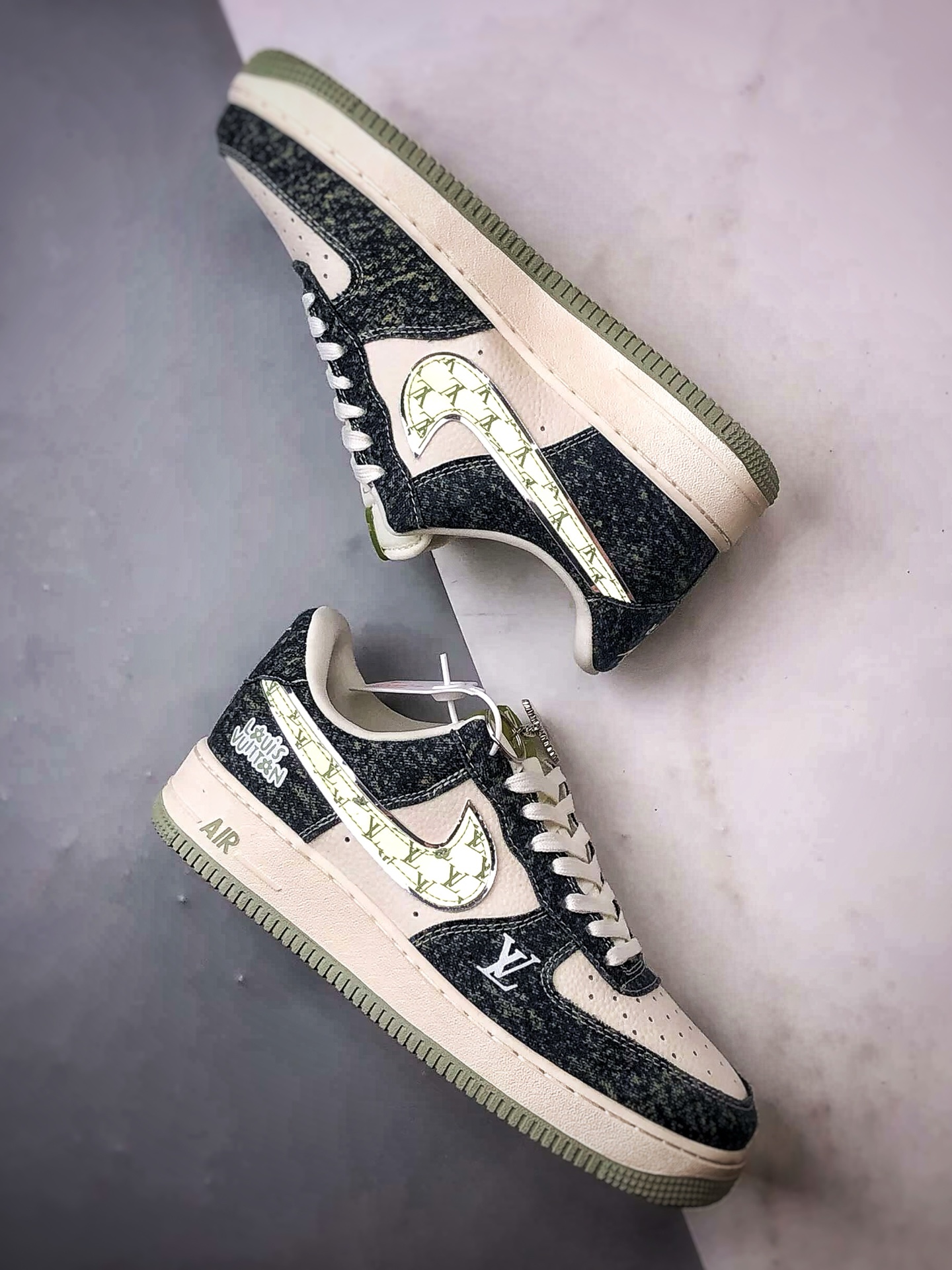LVx Air Force 1 Low 牛仔拼接反光绿钩 DX1888-098