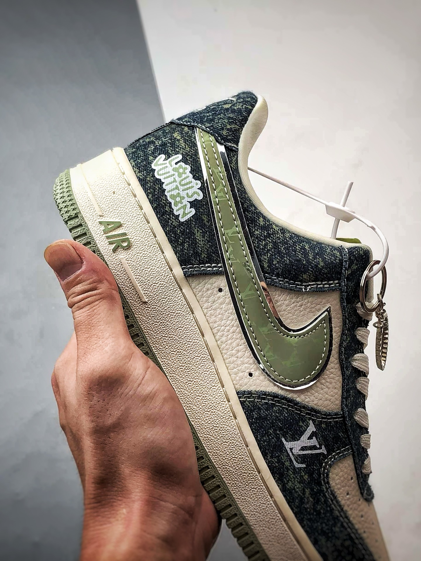 LVx Air Force 1 Low 牛仔拼接反光绿钩 DX1888-098