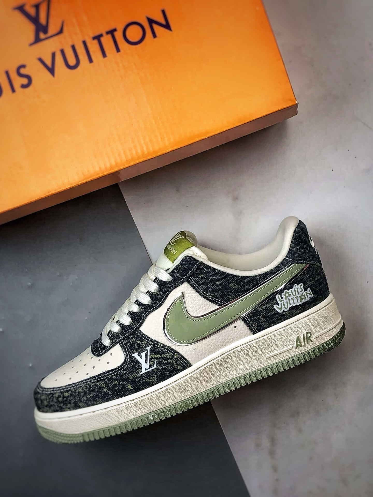 LVx Air Force 1 Low 牛仔拼接反光绿钩 DX1888-098