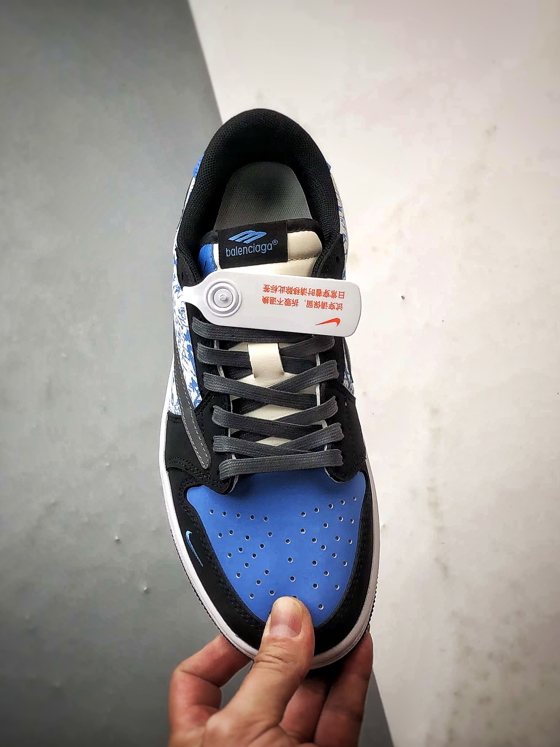 Air Jordan 1 Low ”高端定制” 巴黎印花黑蓝灰倒钩 XD0798-306