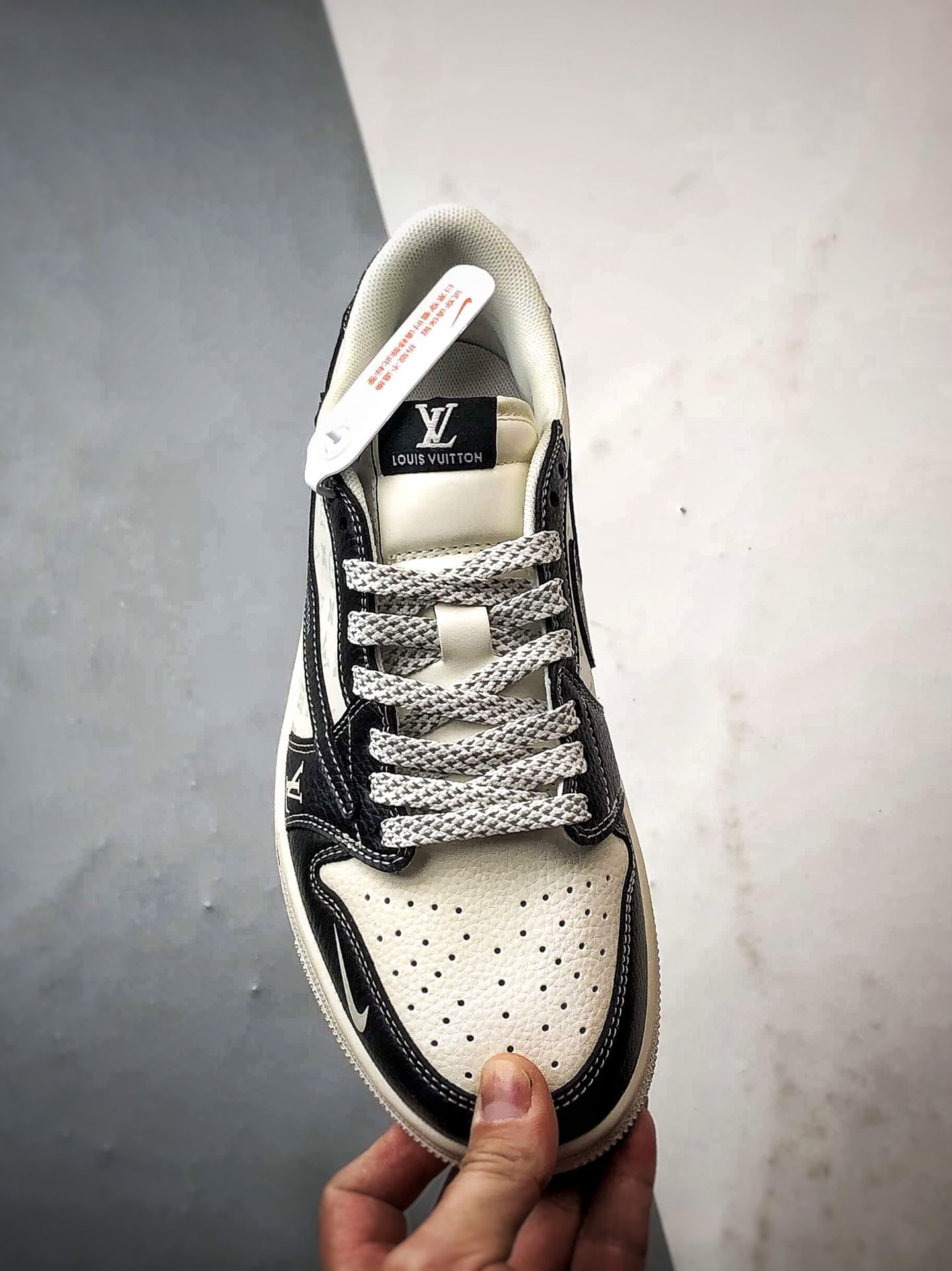 290 Air Jordan 1 Low ”高端定制” LV印花米白黑倒钩 CX5050-Y29