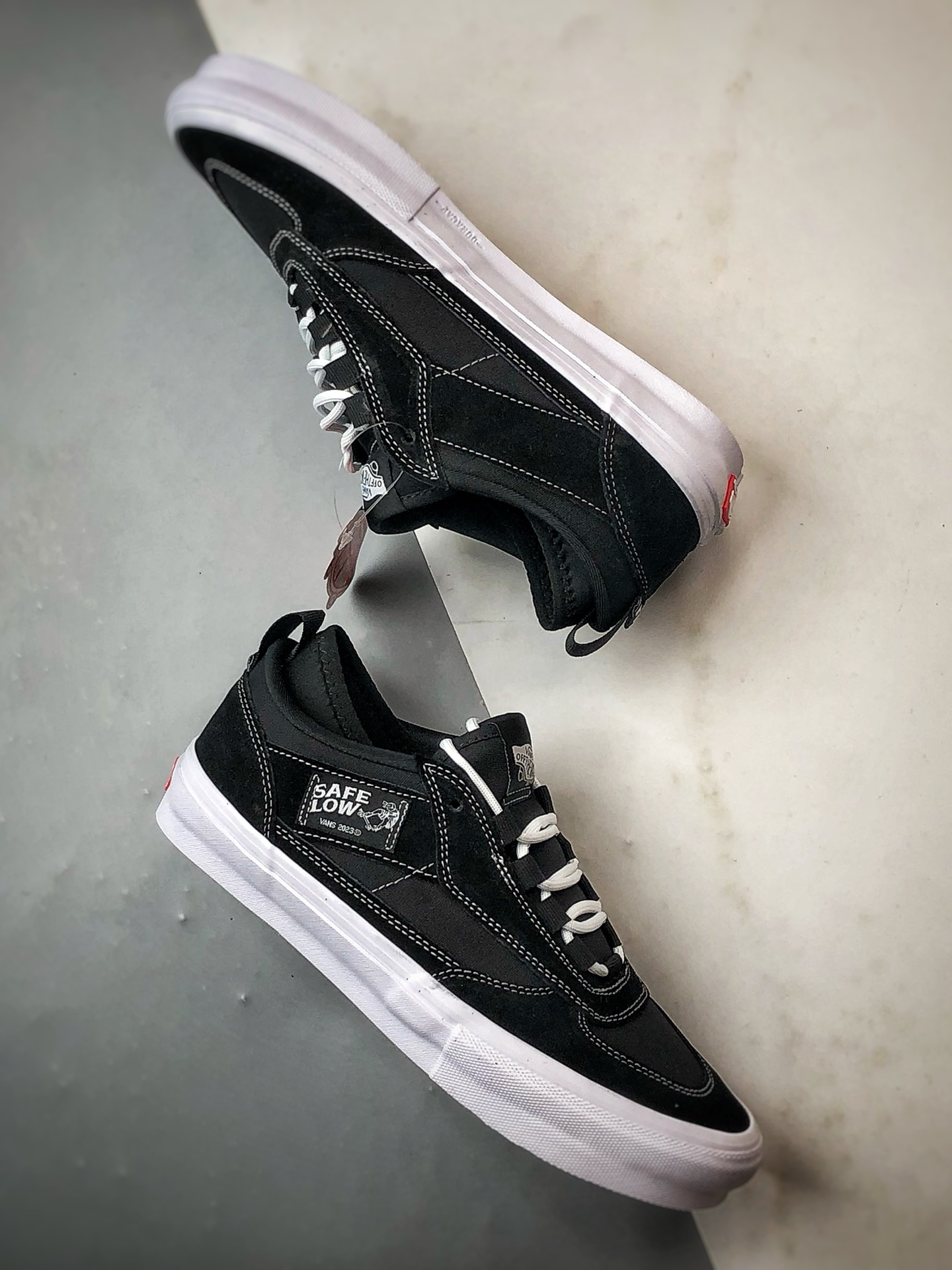 180 Vans Skate Safe Low 黑白 哈弗低帮轻便滑板鞋 VN000EEHBKA
