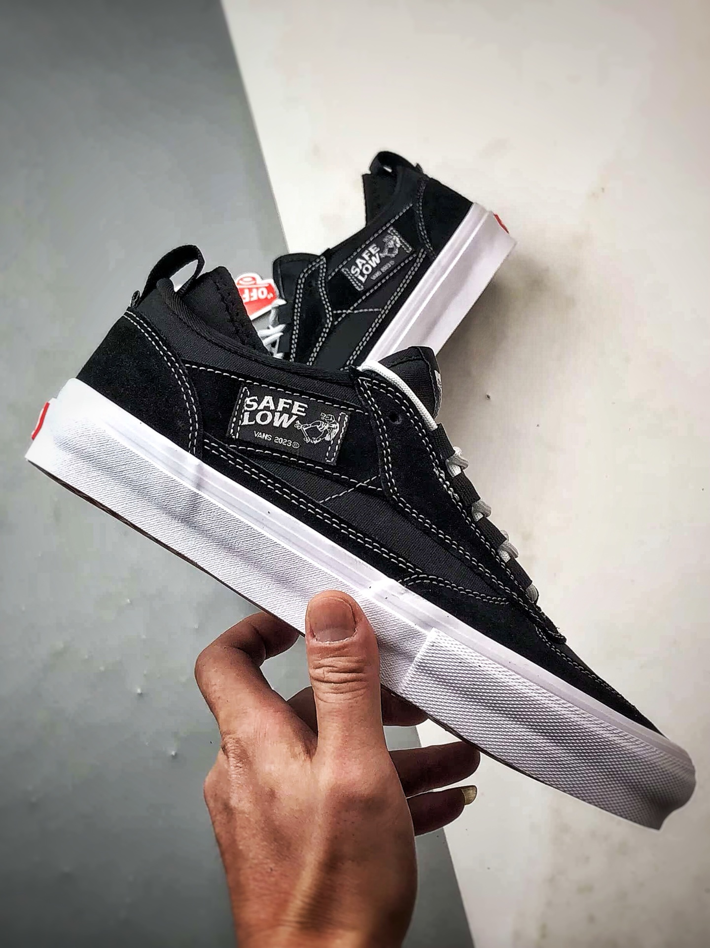 180 Vans Skate Safe Low 黑白 哈弗低帮轻便滑板鞋 VN000EEHBKA