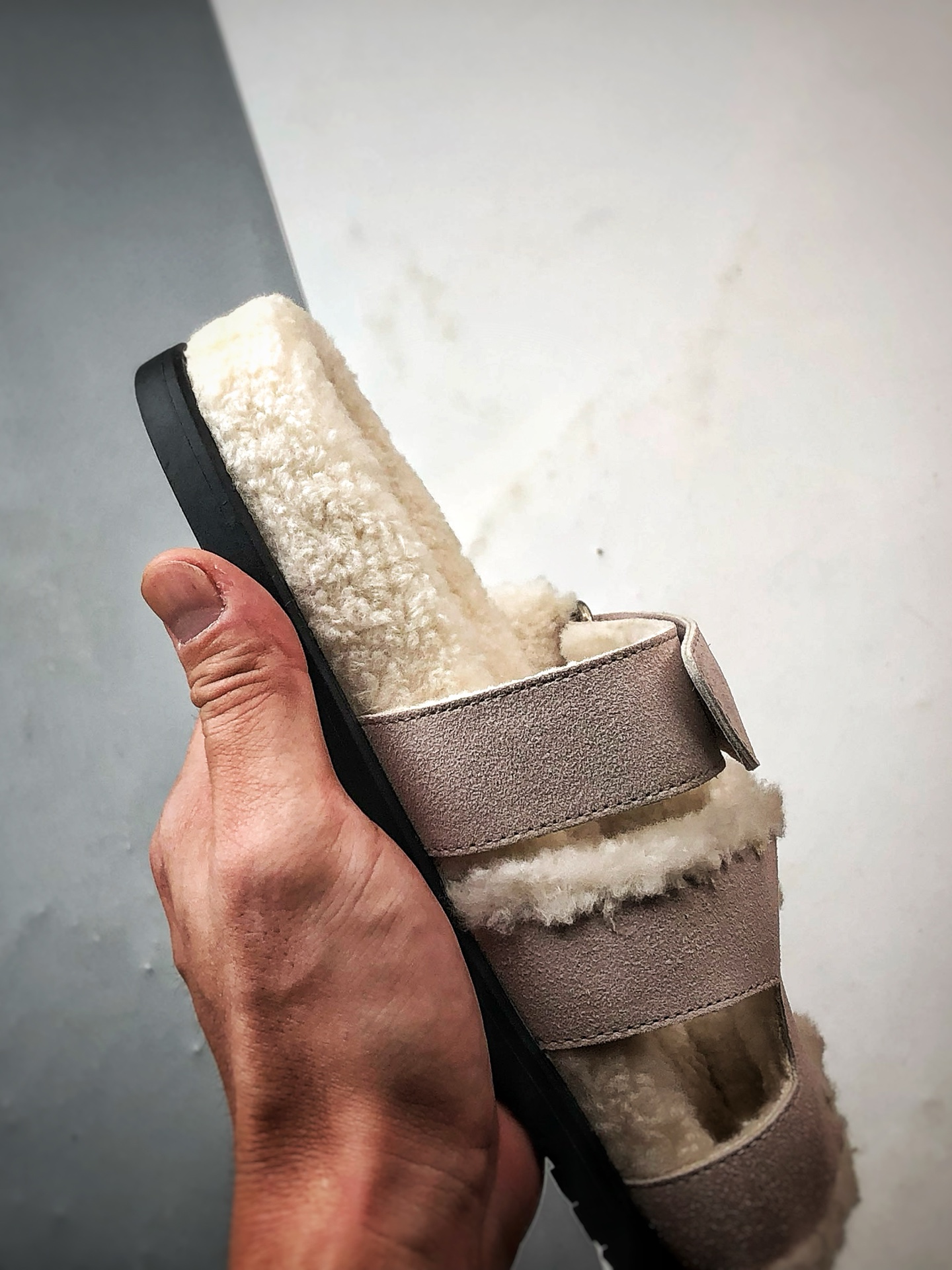 200 Hermes/爱马仕 经典二舅羊毛拖 灰白 小红书爆款火爆来袭