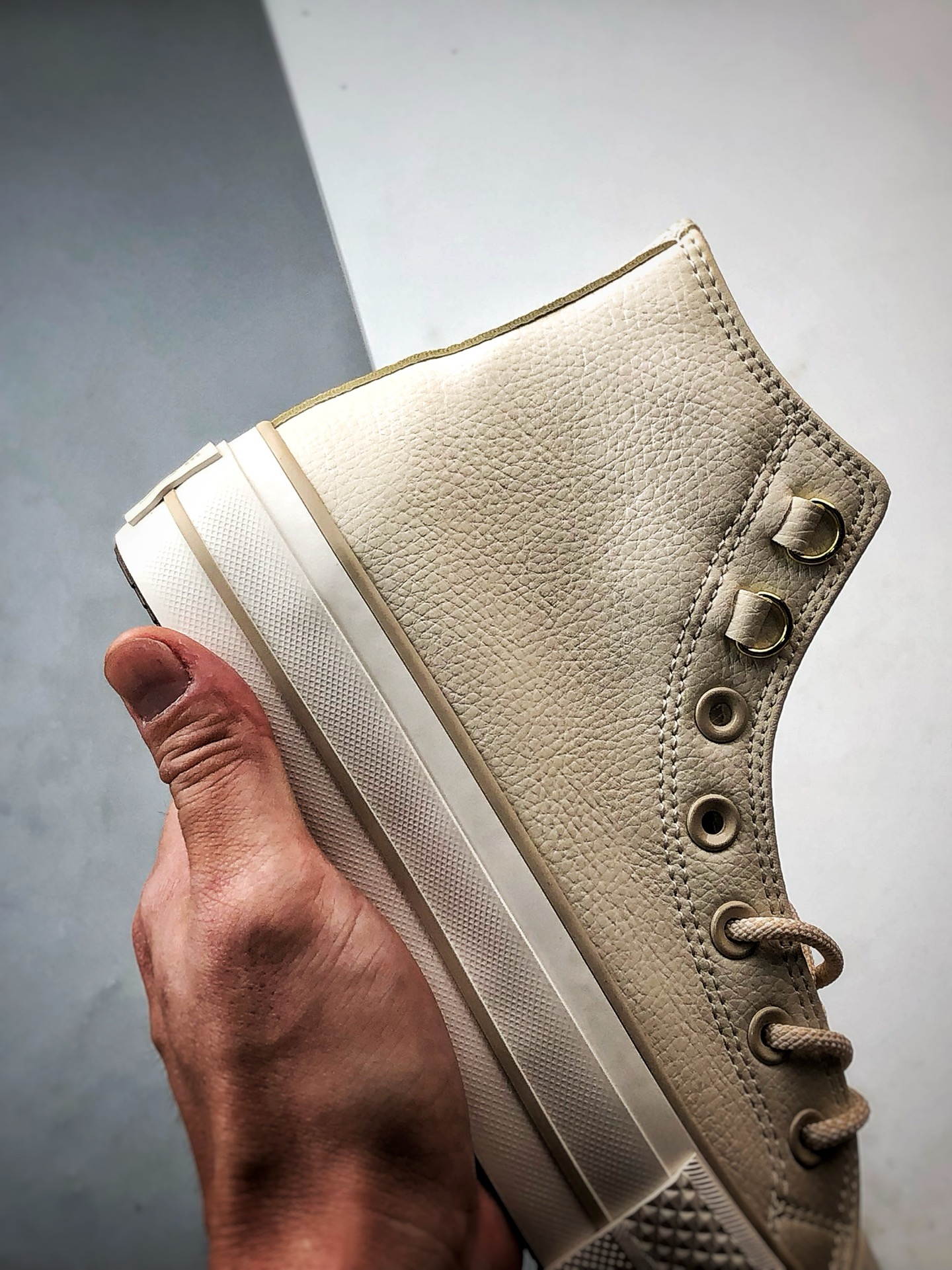 140 Converse All LIFT 奶白色 匡威新款 厚底皮面高帮休闲板鞋 A14517C