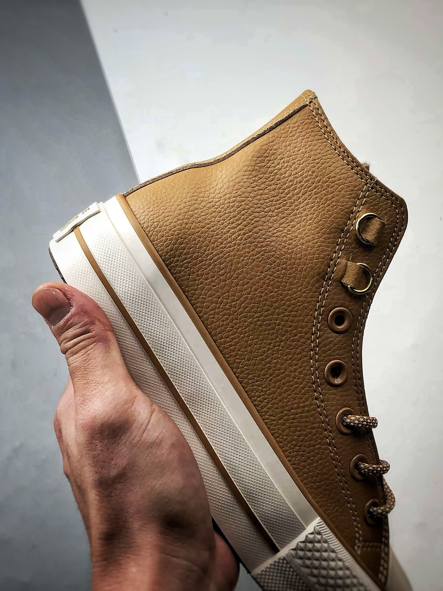 140 Converse All LIFT 棕色 匡威新款 厚底皮面高帮休闲板鞋 A14518C