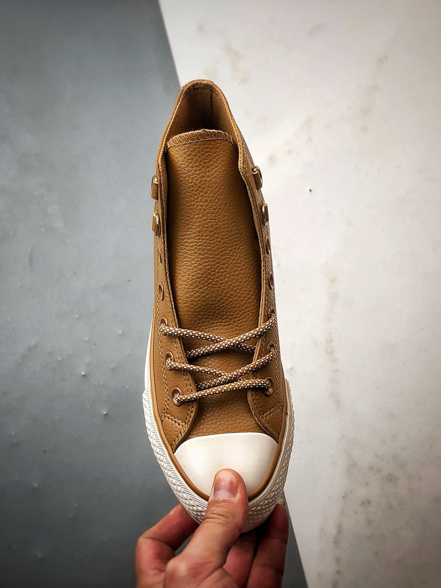 140 Converse All LIFT 棕色 匡威新款 厚底皮面高帮休闲板鞋 A14518C