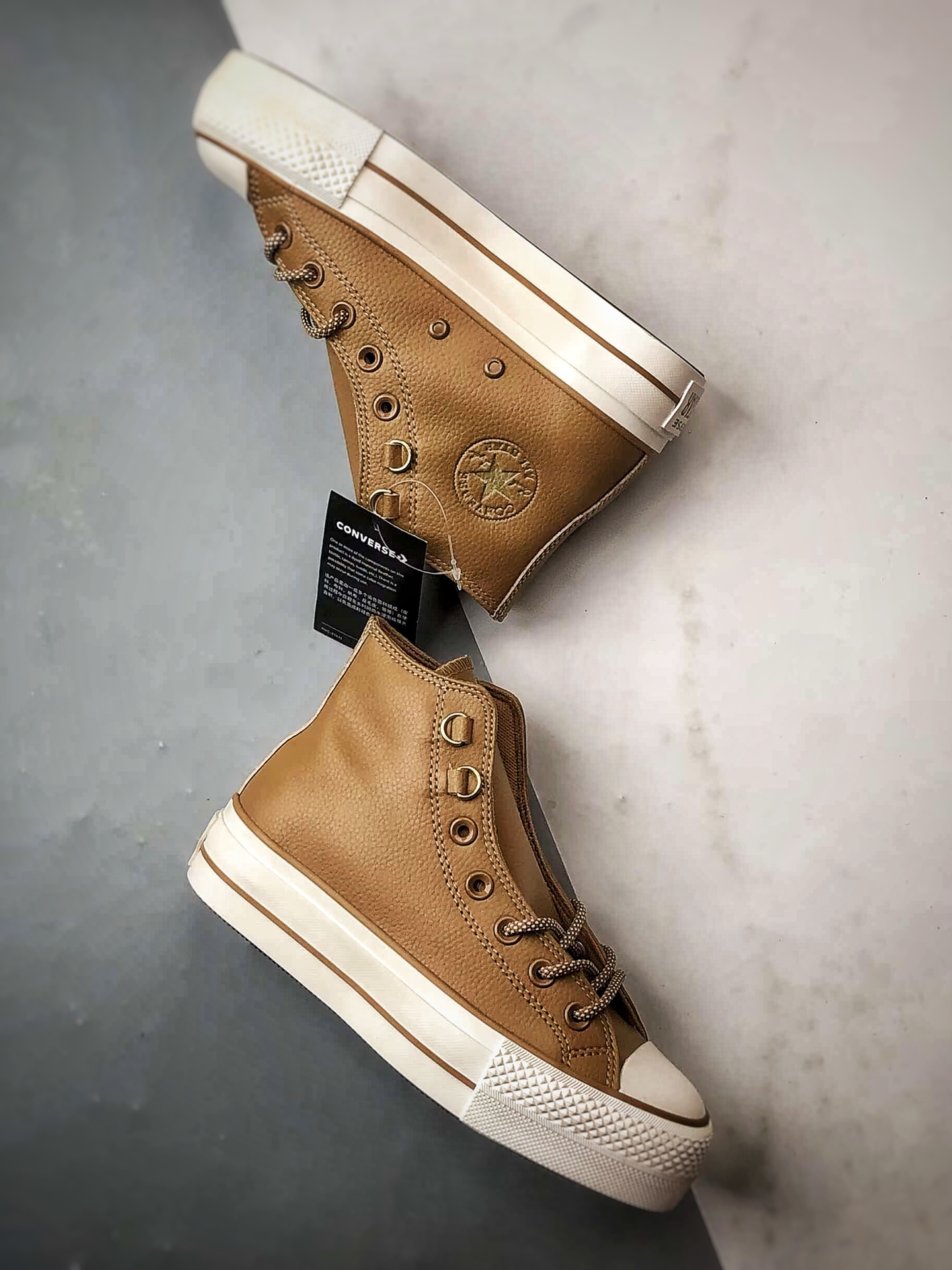 140 Converse All LIFT 棕色 匡威新款 厚底皮面高帮休闲板鞋 A14518C