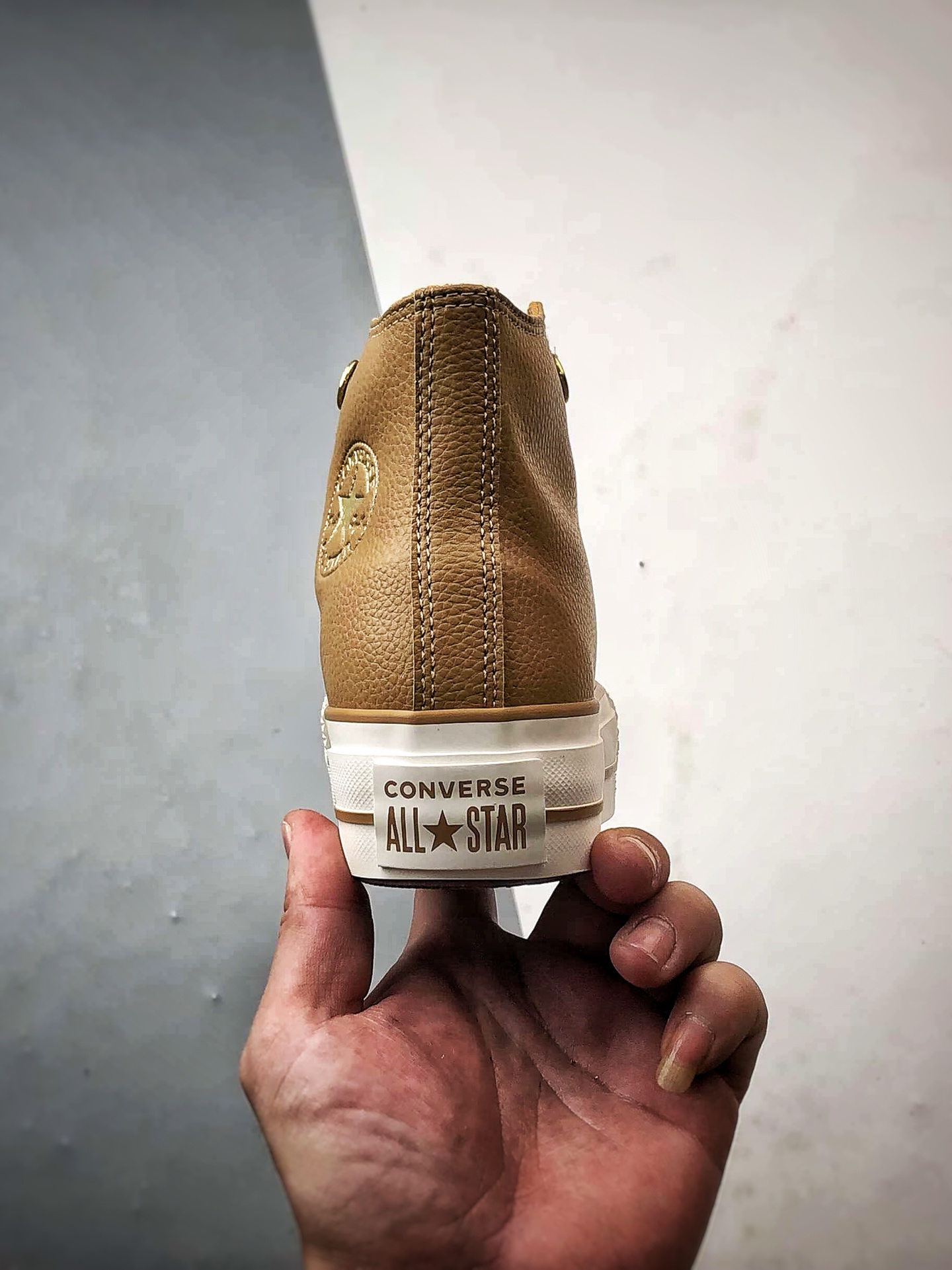 140 Converse All LIFT 棕色 匡威新款 厚底皮面高帮休闲板鞋 A14518C