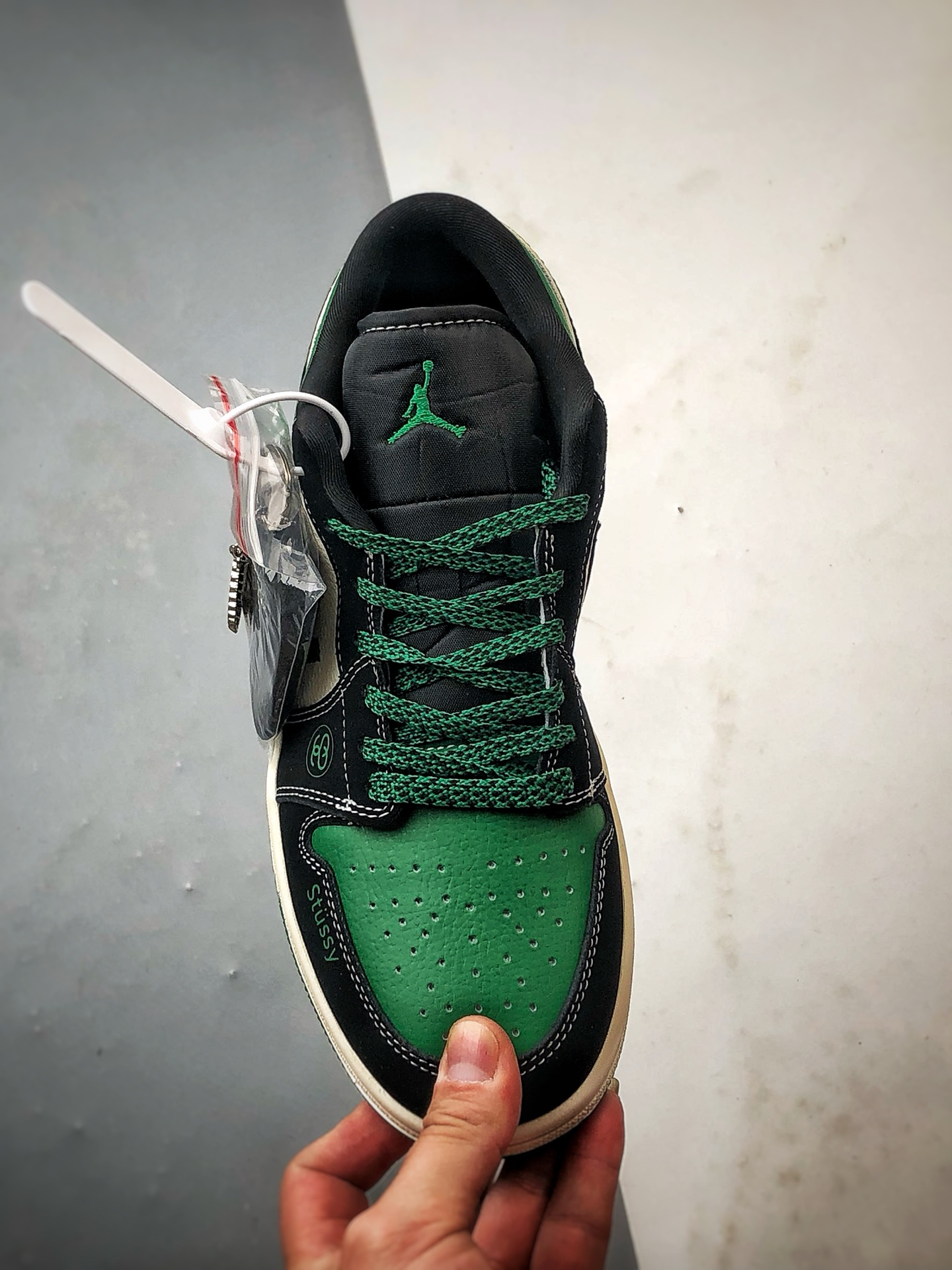 290 Air Jordan 1 Low ”高端定制” 斯图西涂鸦黑白绿 QJ1988-004