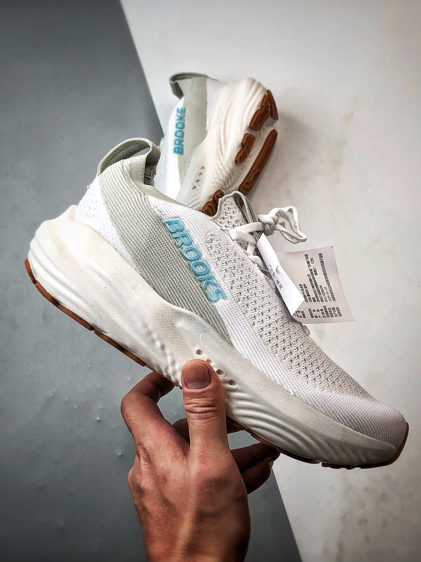 200 Brooks/布鲁克斯 Glycerin StealthFit 22 白灰 甘油22代缓震马拉松氮气慢跑鞋