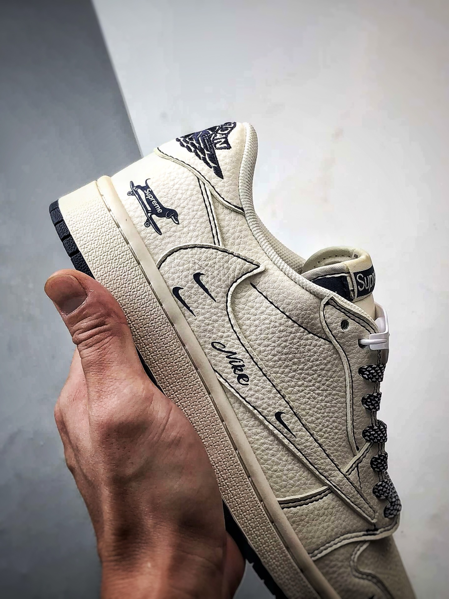 Air Jordan 1 Low ”高端定制” Sup米白藏蓝倒钩 XD0798-308