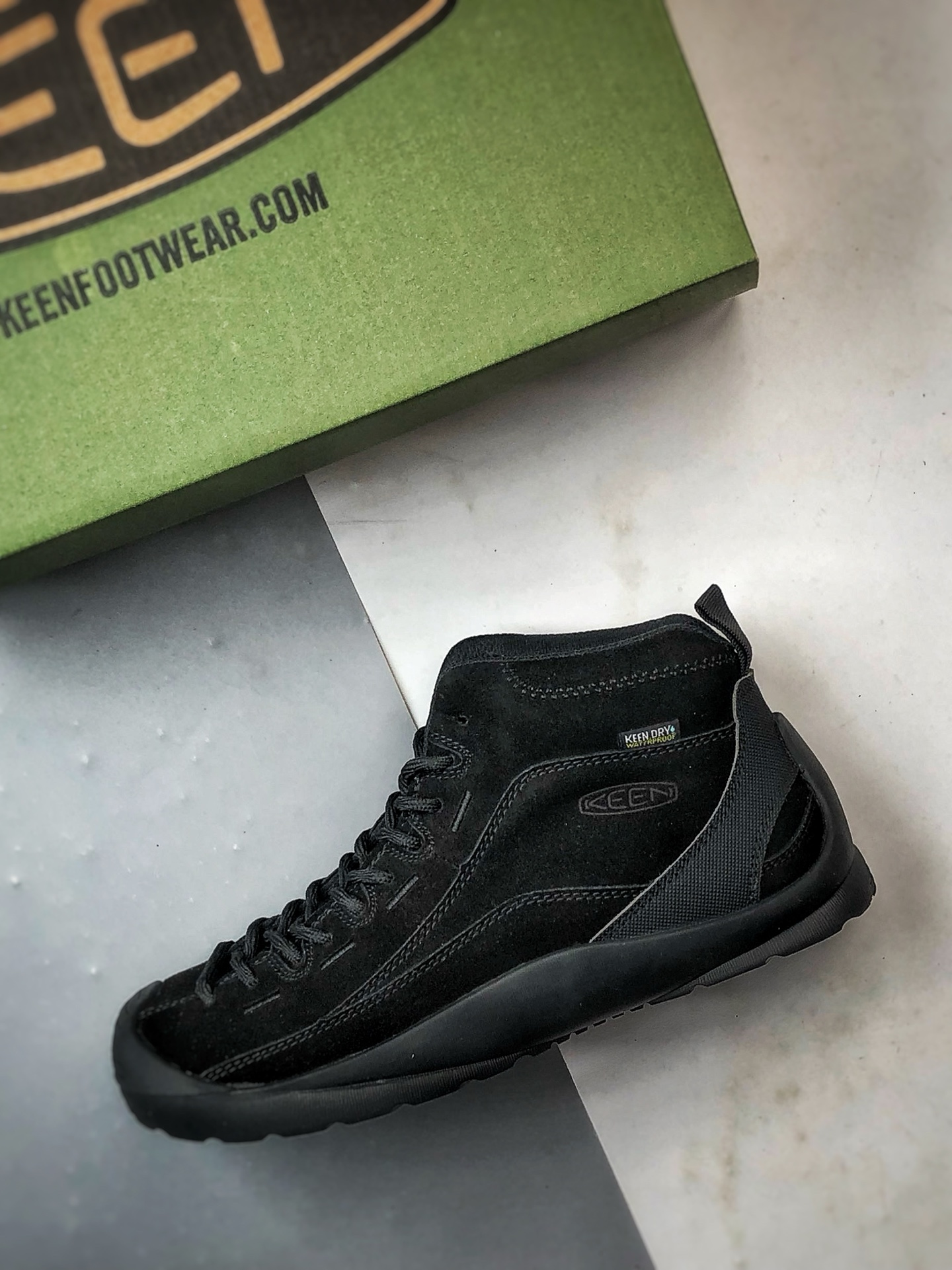 240 Keen/科恩 Jasper Mid 黑色 复古中帮系带户外风登山徒步鞋